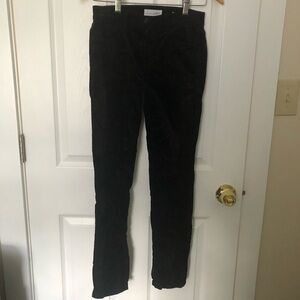Black velvet skinny pants